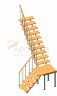 Комбинированная межэтажная лестница ЛЕС-05-3 (поворот 90°, h 3 м) - превью фото 1